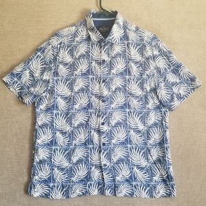 Nat Nast Mens Sz Med Luxury Original Silk Button Shirt Hawaiian Pocket Palm (809